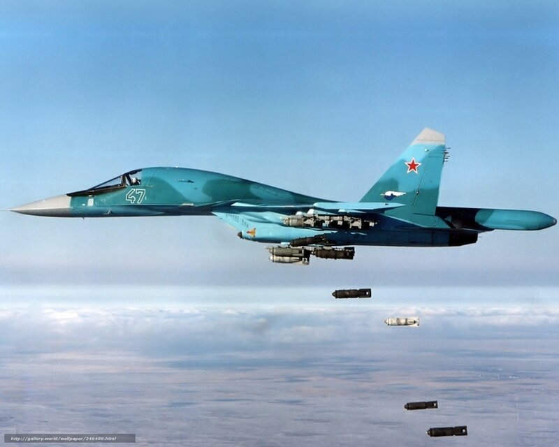 Su-34 bomber in flight