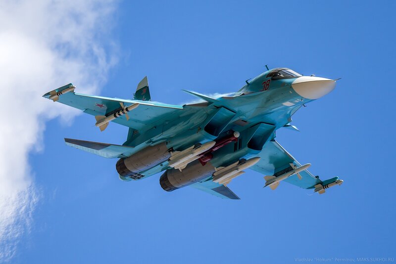 Su-34 Fighter Jet — Blue, Dramatic, Afternoon