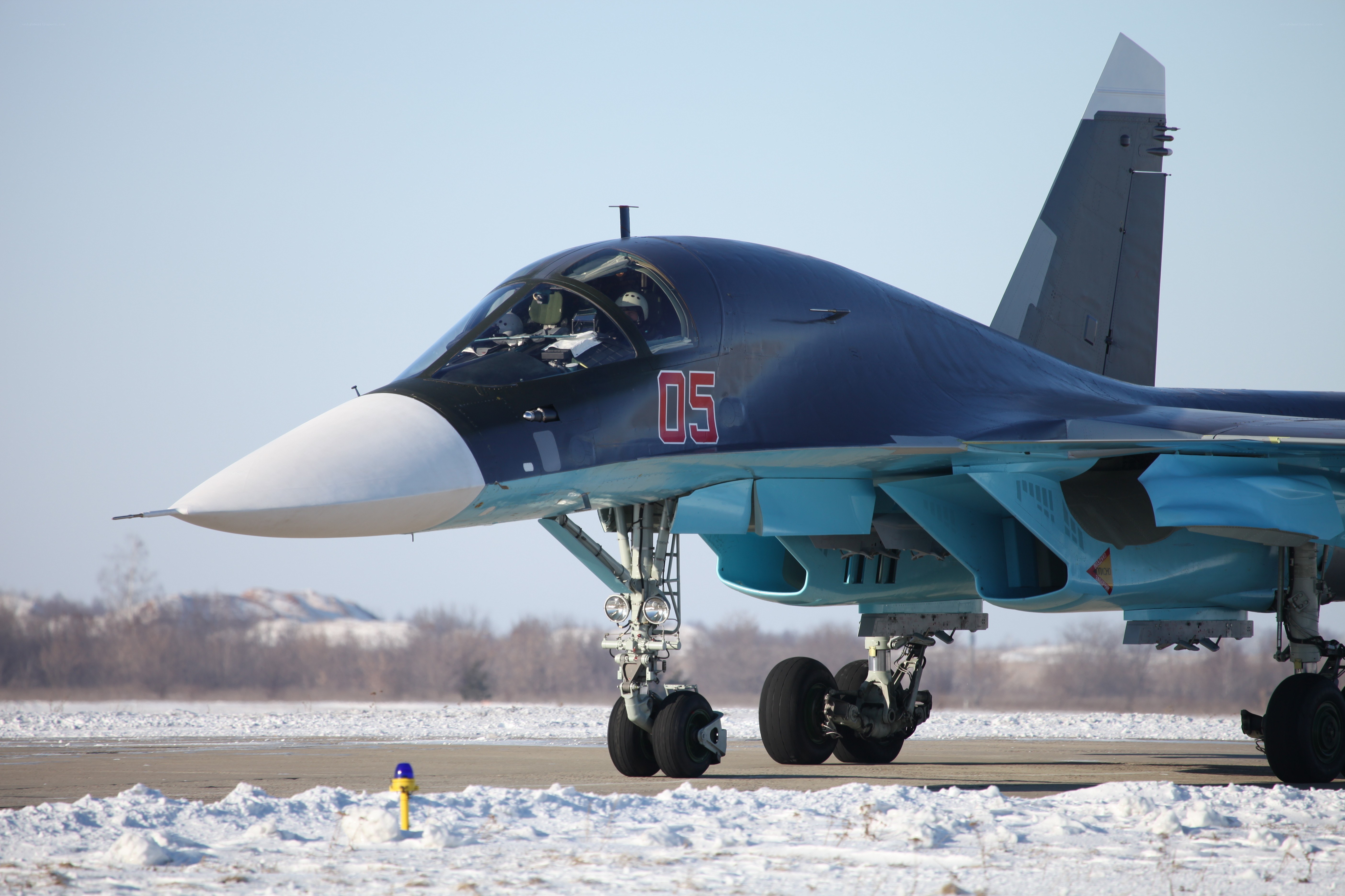 Su-34 fighter jet on runway