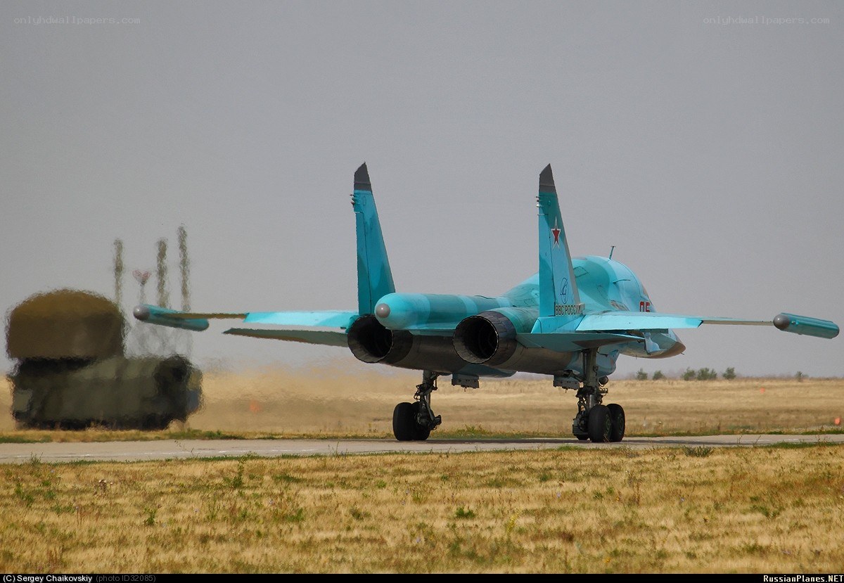 Su-34 jet on runway