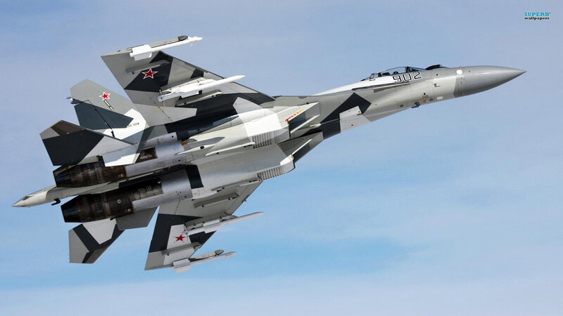 Su-35 Fighter Jet — Gray, Dynamic