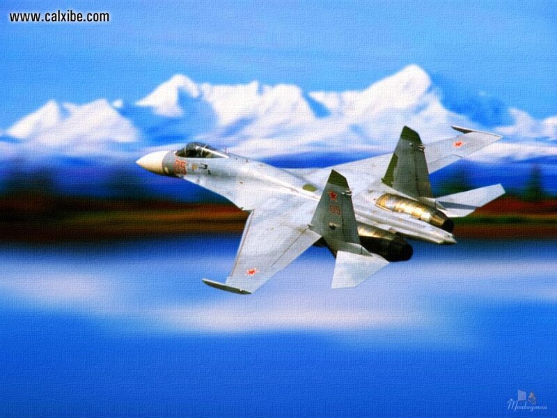 Su-37 Fighter Jet — Blue, Dynamic