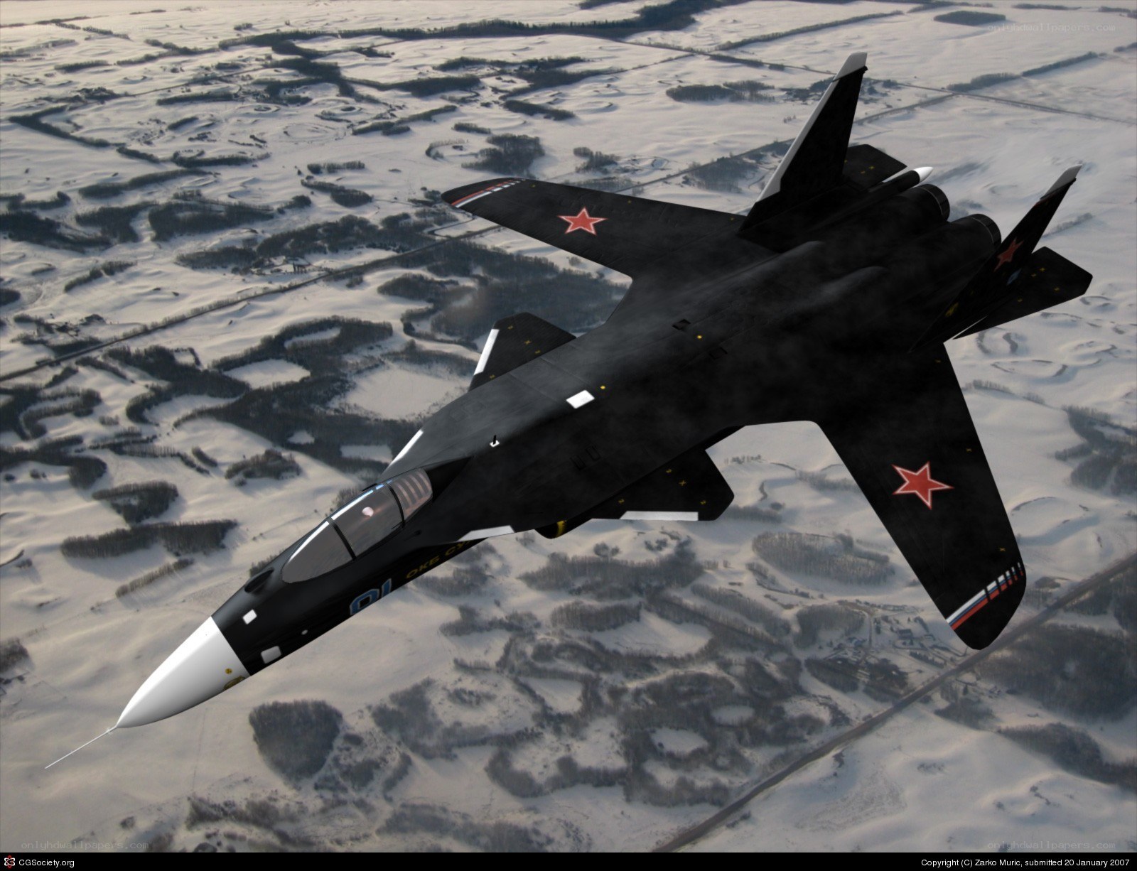 Su-37 fighter jet in flight