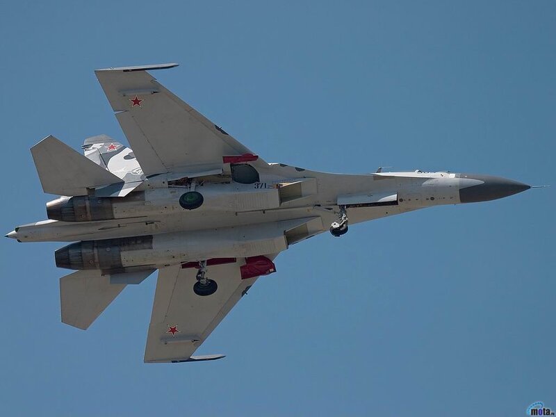 Su-37 fighter jet in flight