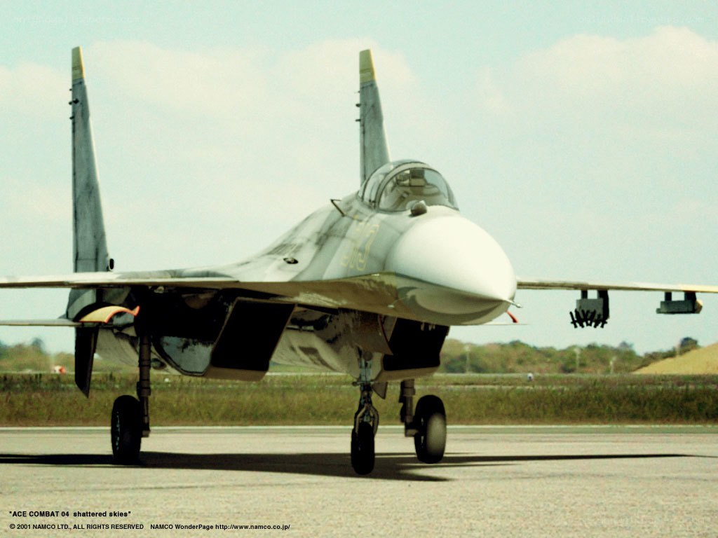 Su-37 fighter jet on runway