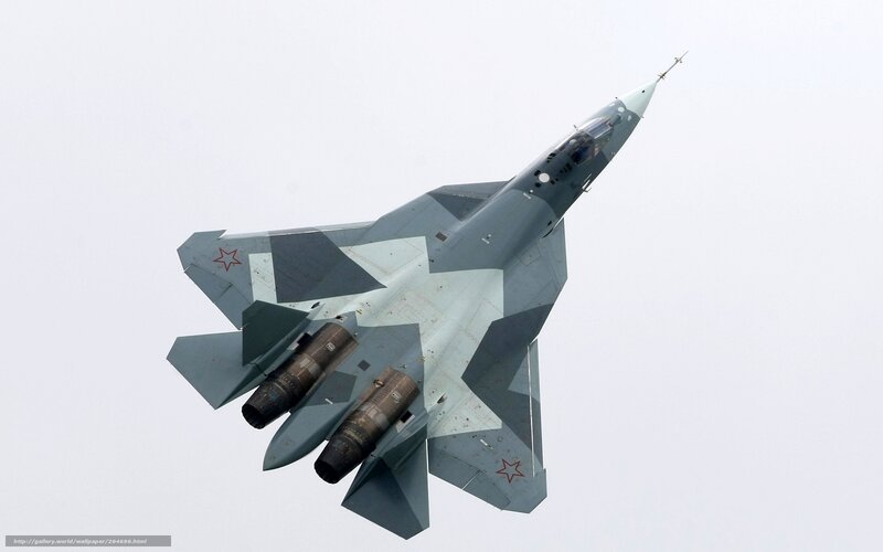 Su-57 Fighter Jet — Gray, Dramatic