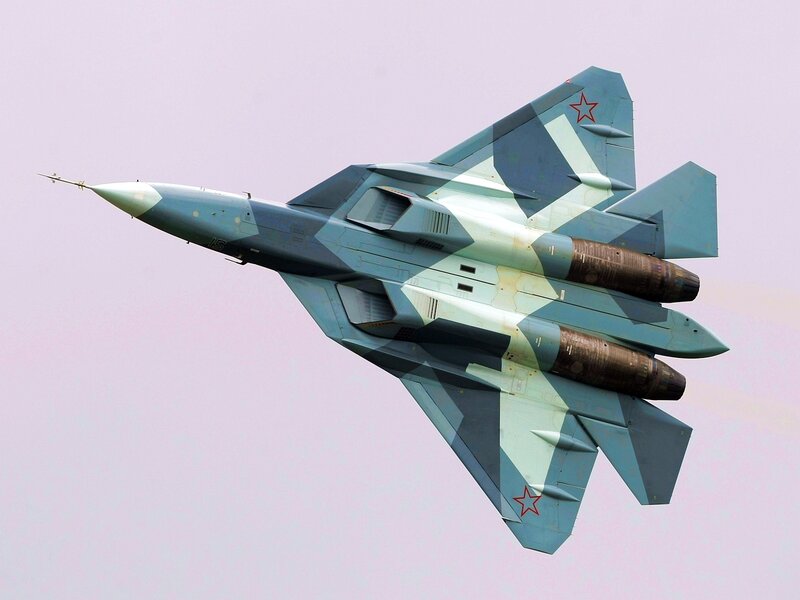 Su-57 Fighter Jet — Gray, Dynamic