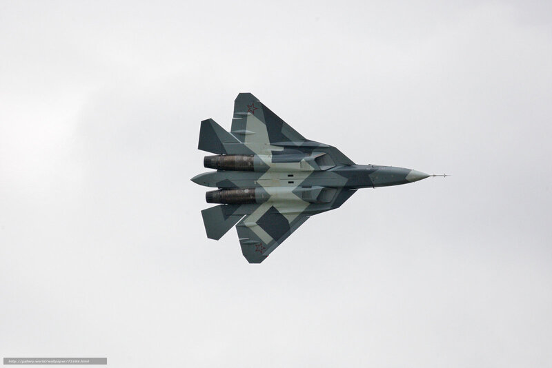 Su-57 Fighter Jet — Gray, Neutral, Photograph