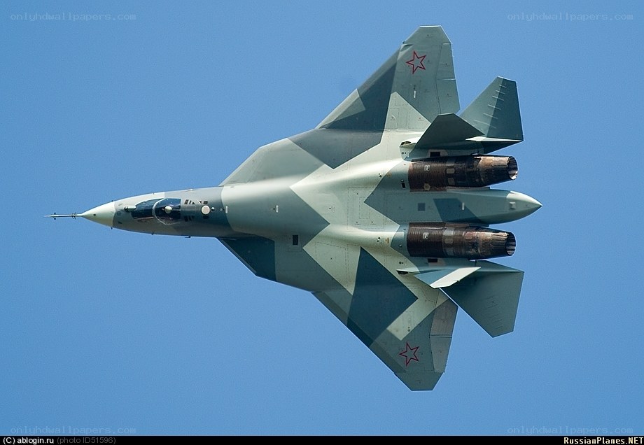 Su-57 fighter jet in flight