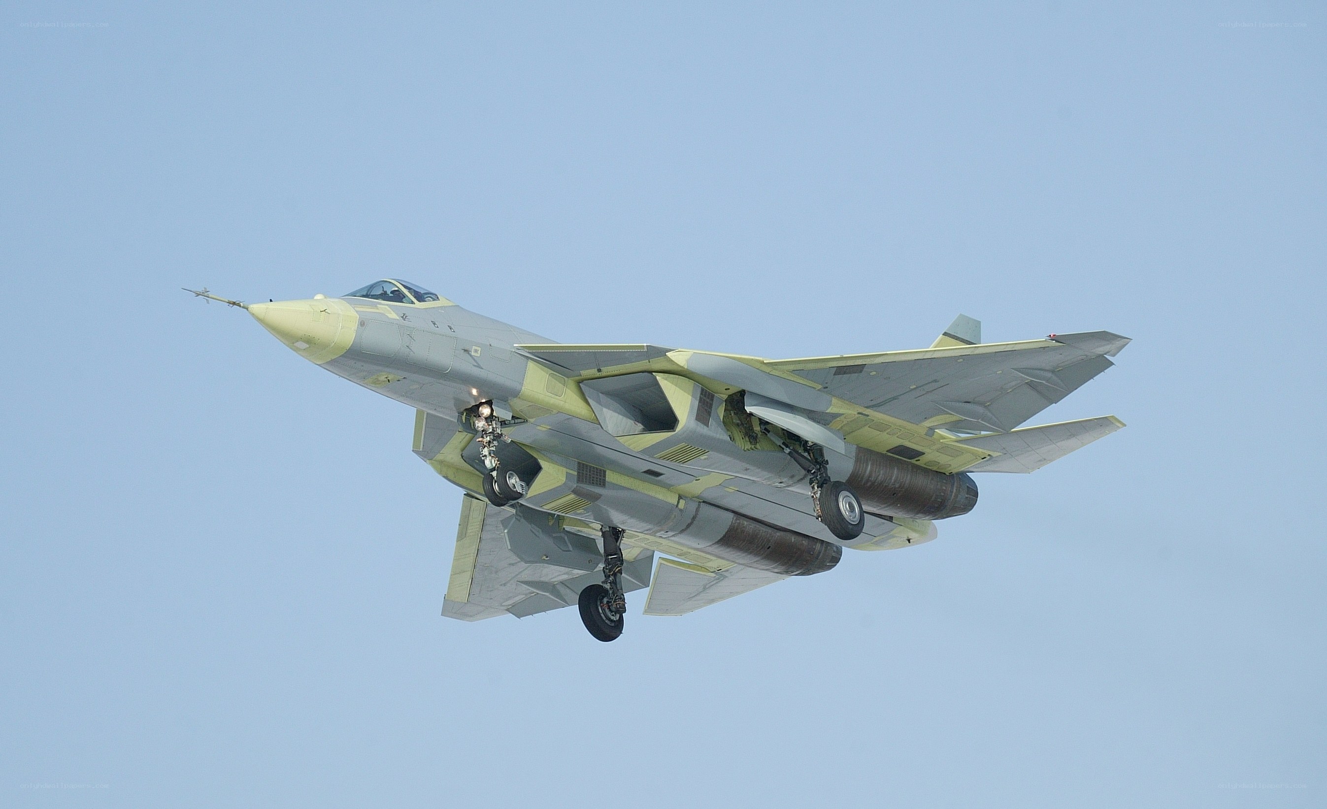 Su-57 fighter jet in flight