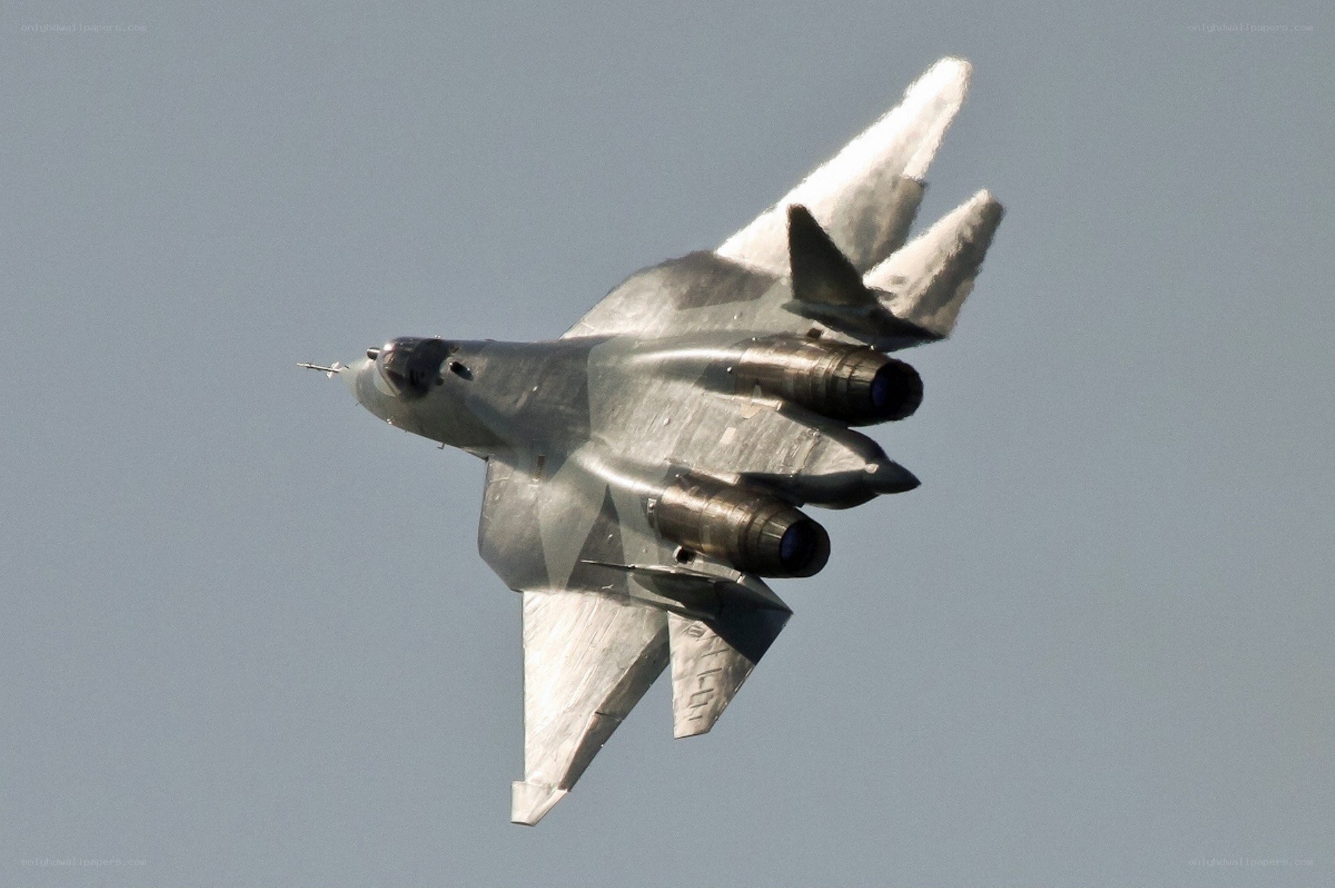 Su-57 fighter jet in flight
