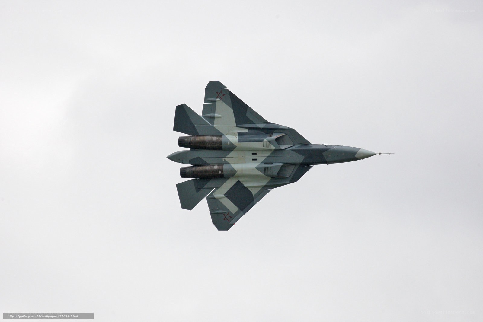 Su-57 fighter jet in flight