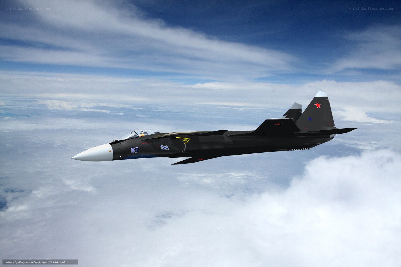 Su-57 fighter jet in flight