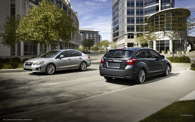 Subaru cars in urban setting