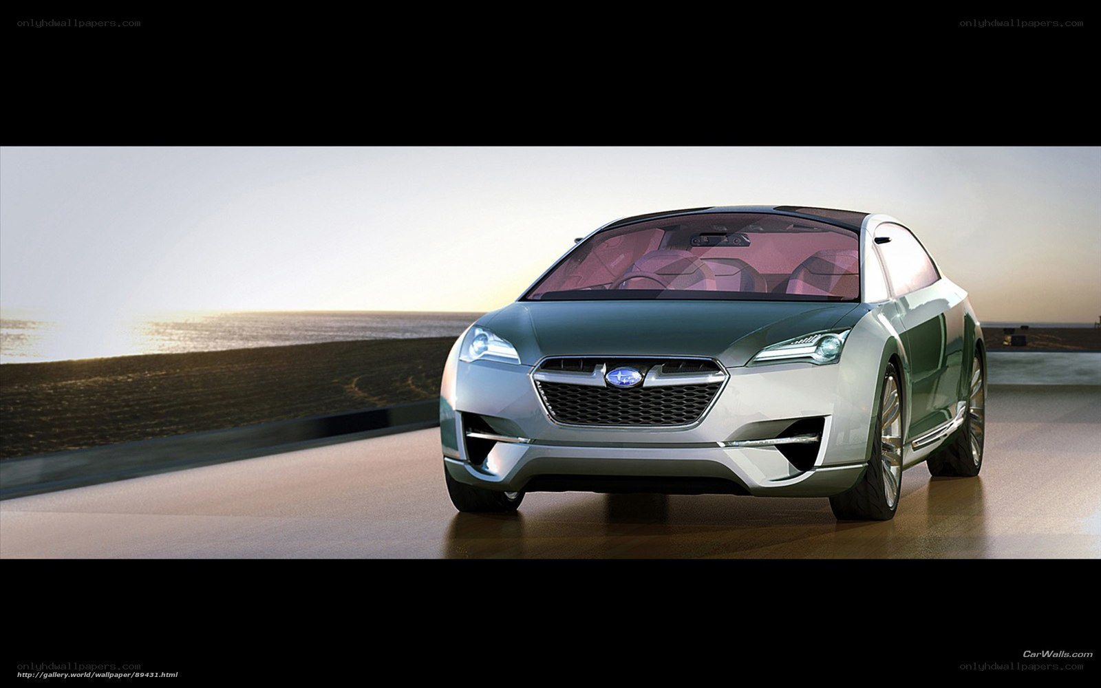 Subaru concept car on coastal road