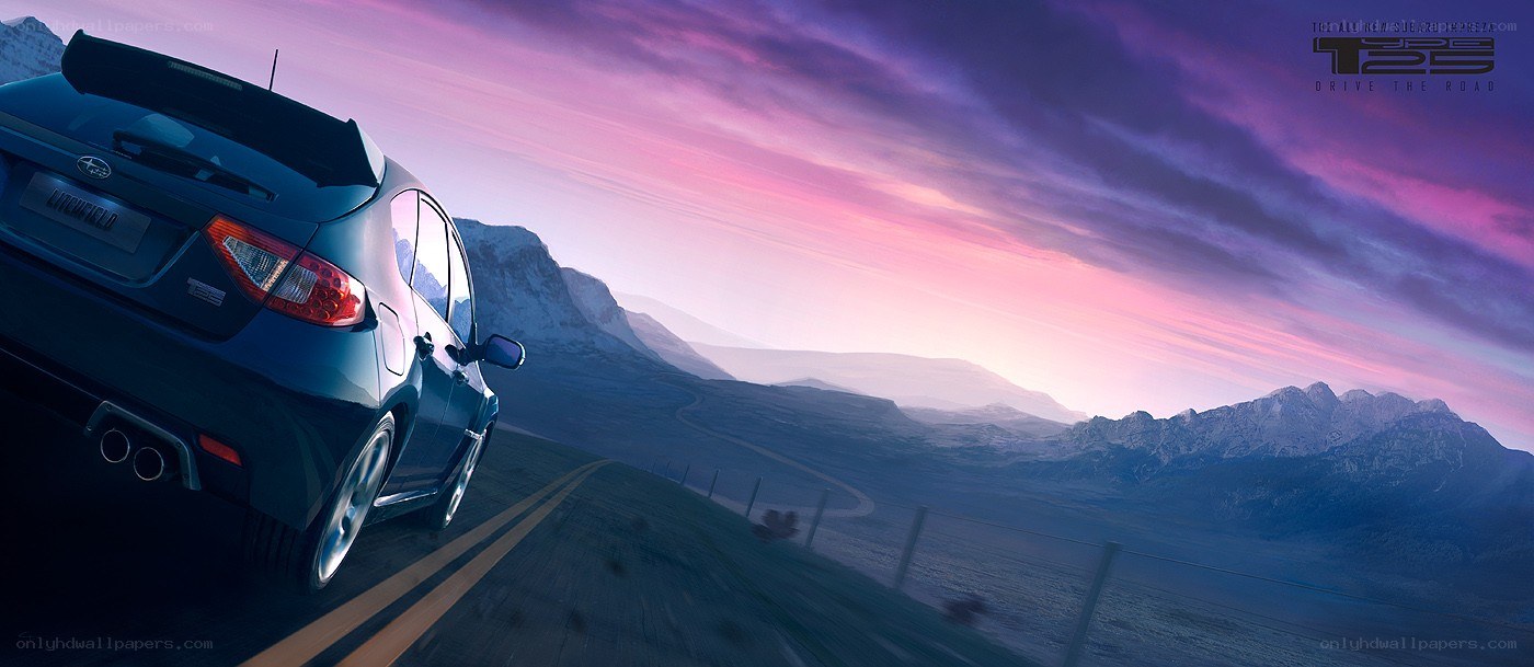 Subaru Impreza on a mountain road