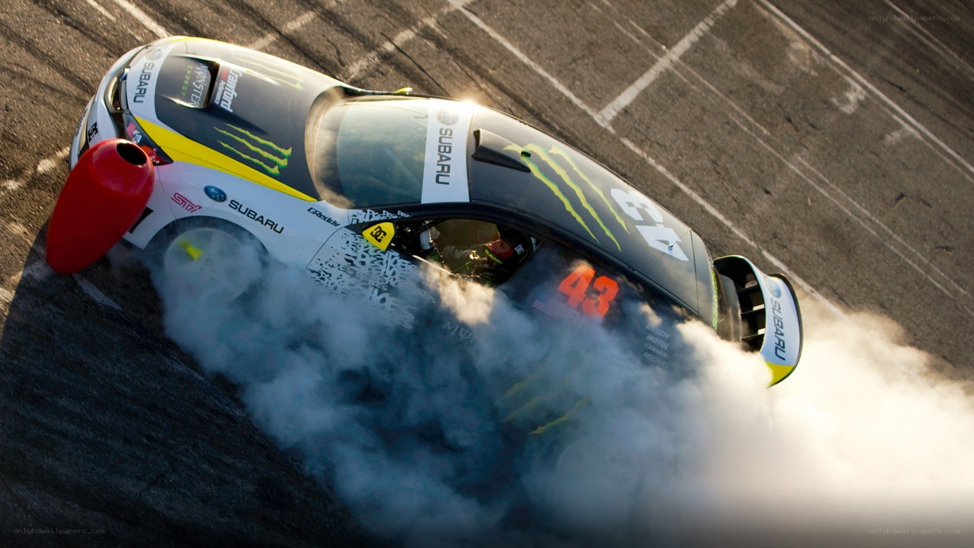 Subaru race car drifting