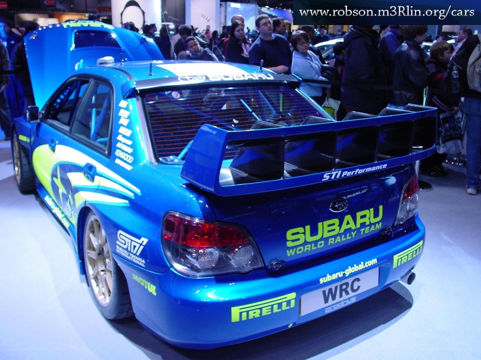 Subaru rally car at auto show
