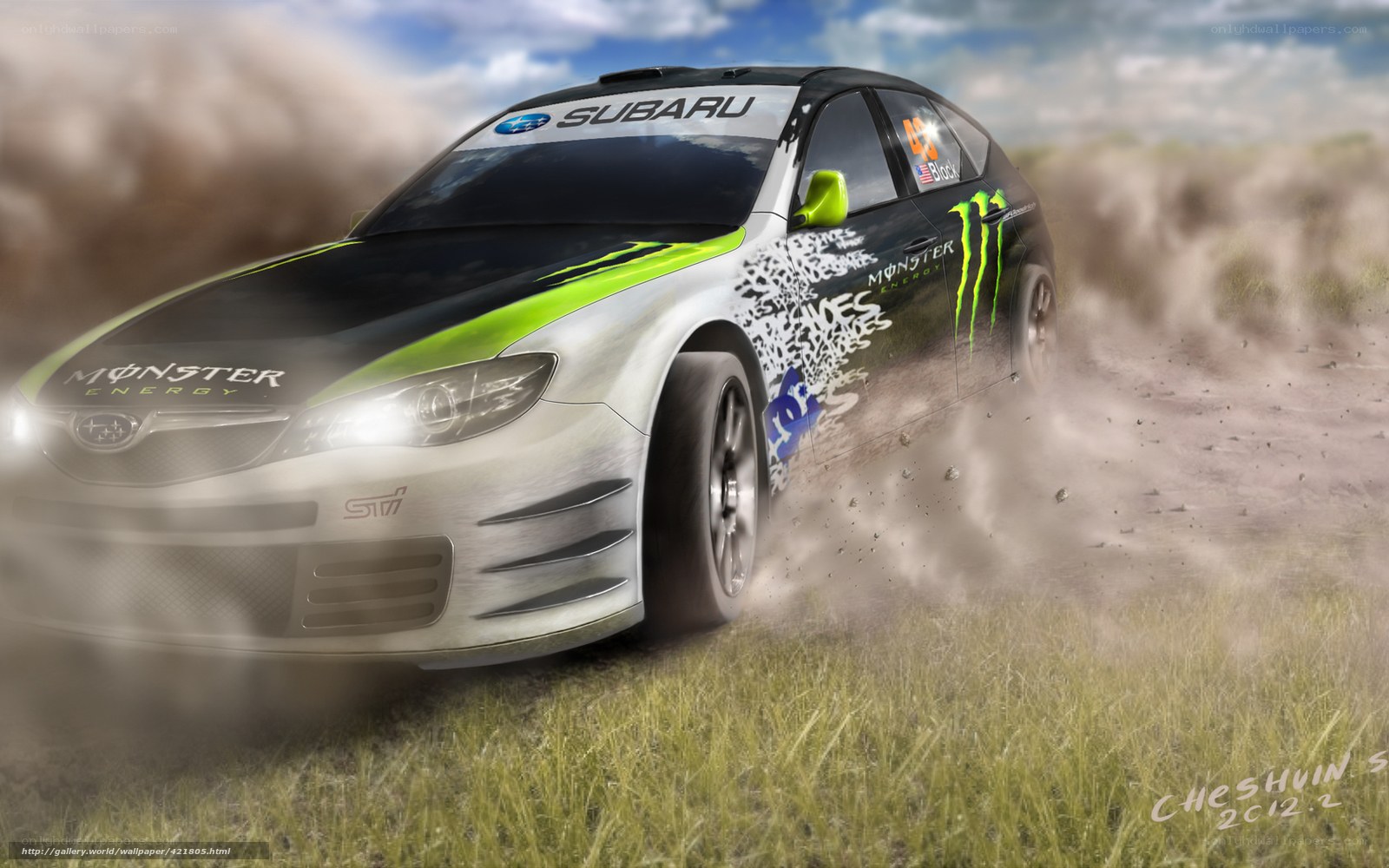 Subaru rally car in action