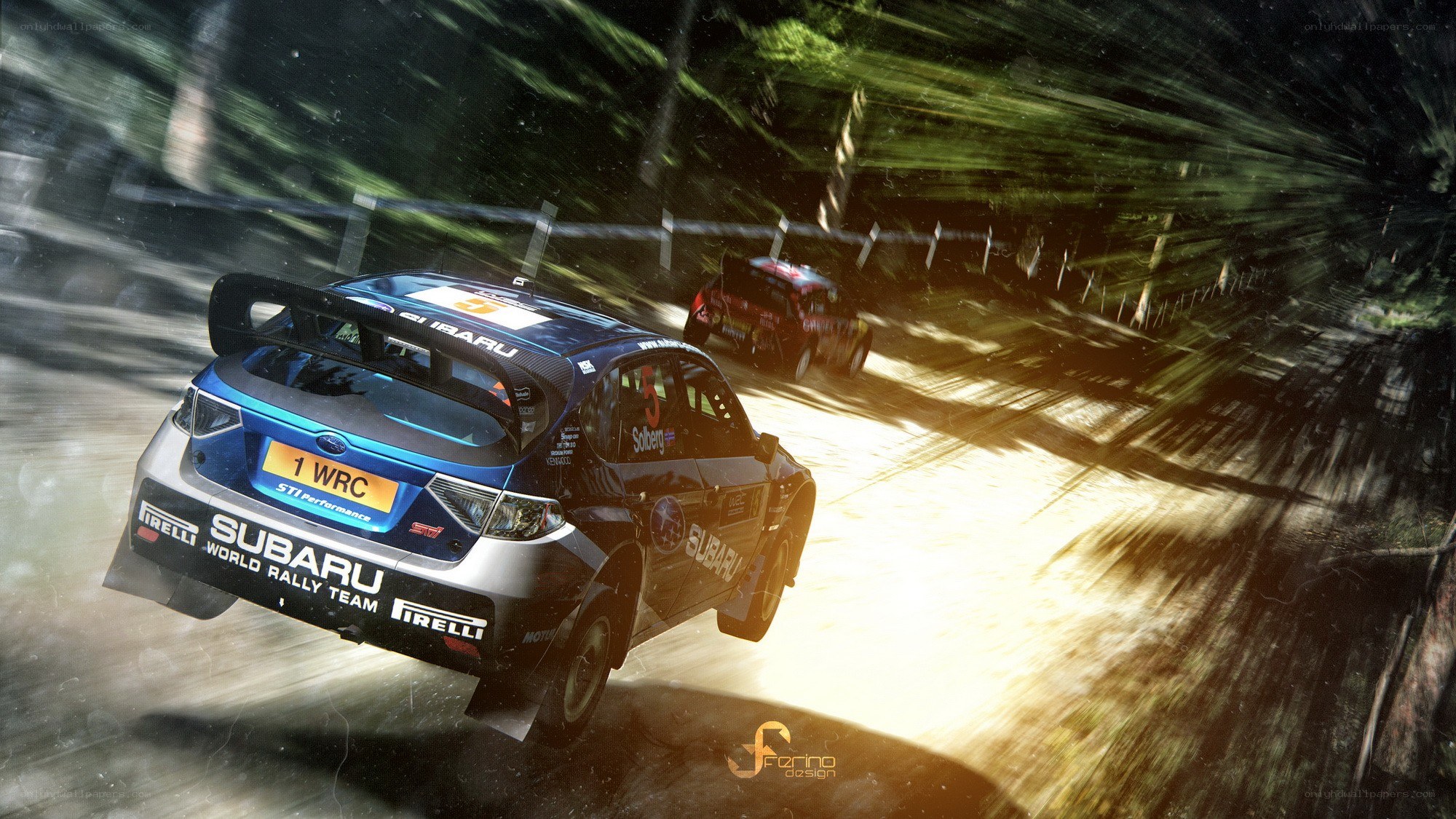 Subaru rally car in forest