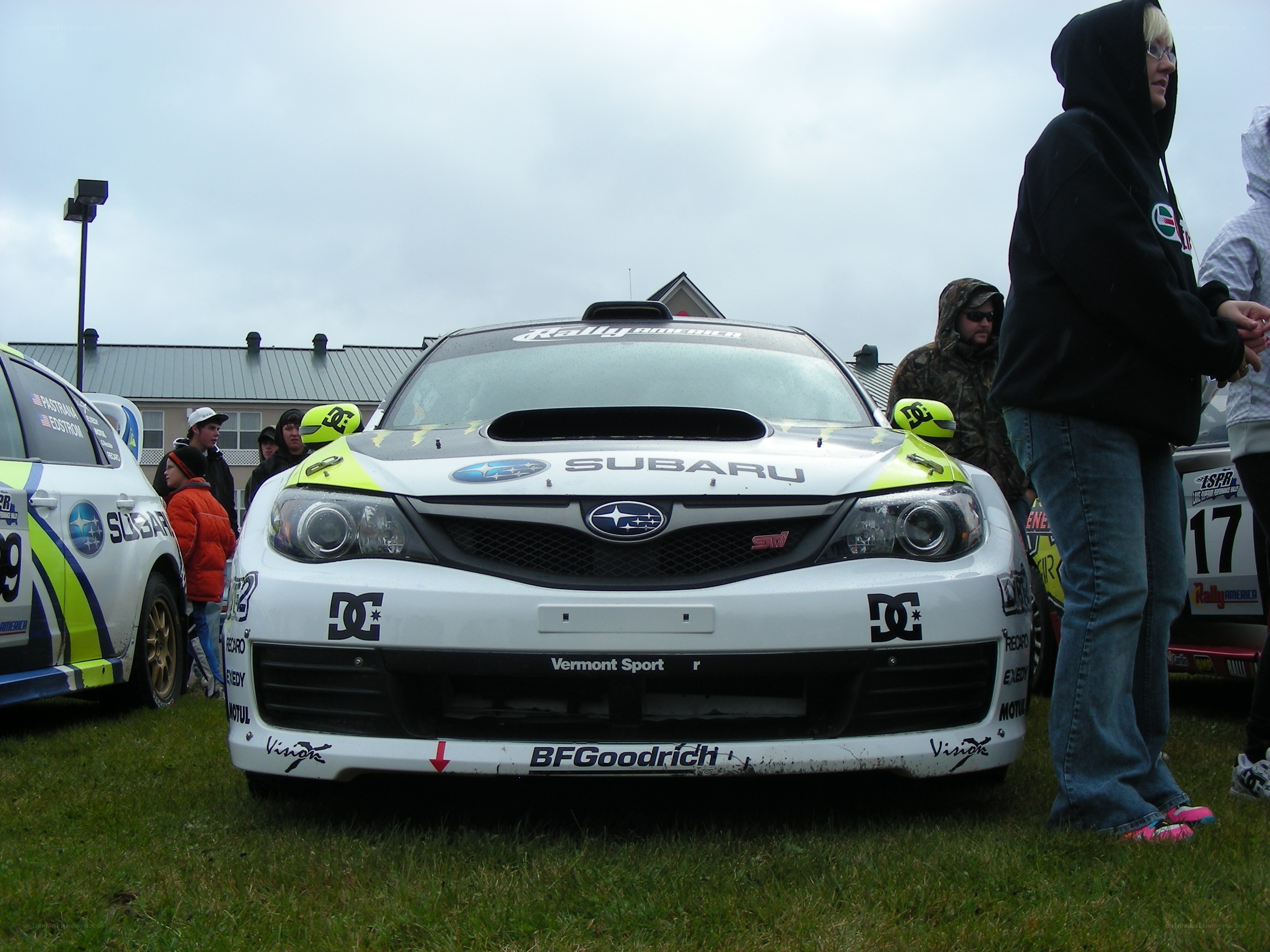Subaru rally car on grass