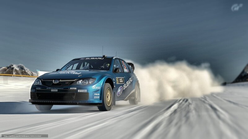 Subaru rally car on snow