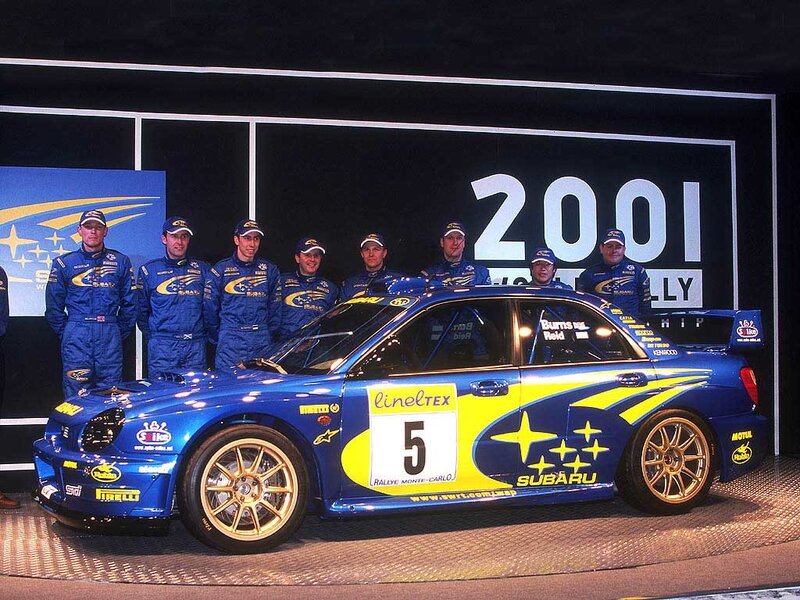 Subaru rally team and car