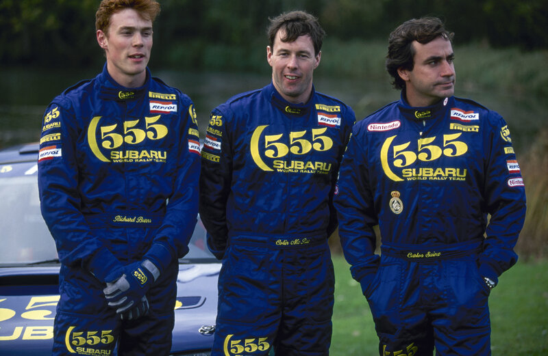 Subaru rally team members