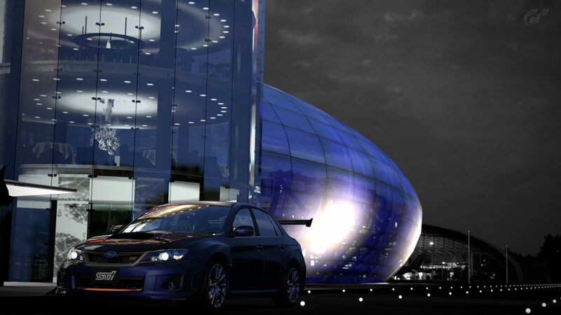 Subaru STI at night
