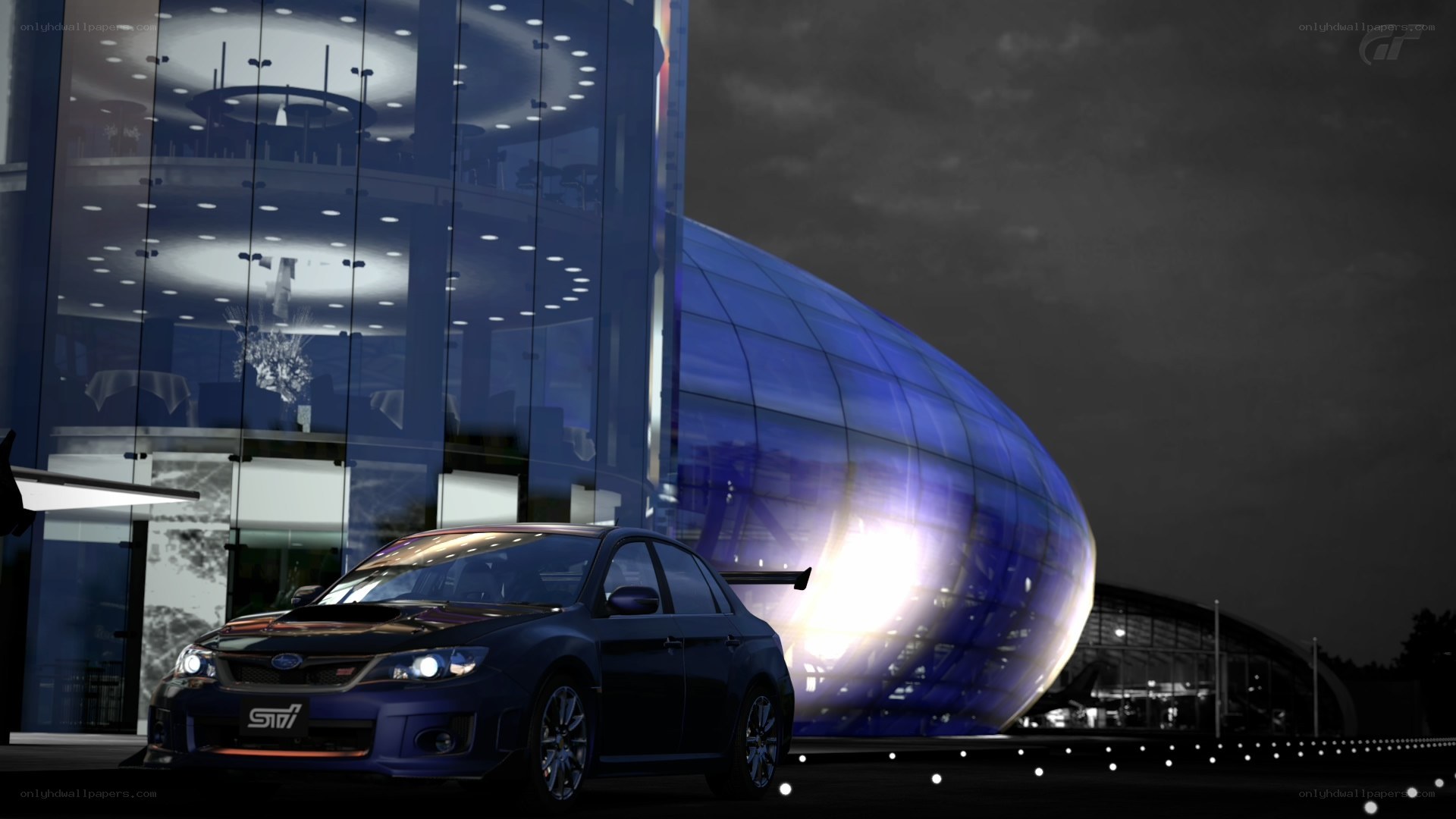 Subaru STI at night