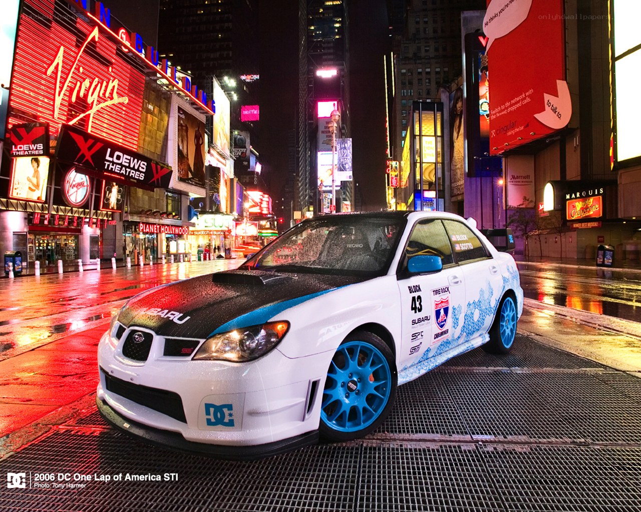 Subaru STI in Times Square