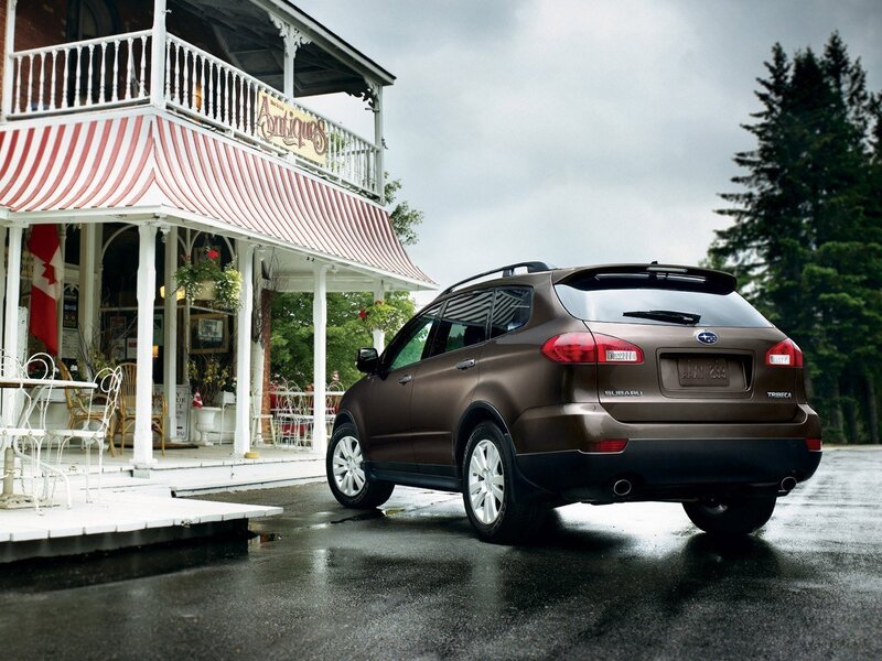 Subaru Tribeca at antique shop