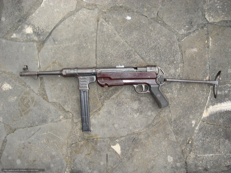 Submachine Gun on Stone