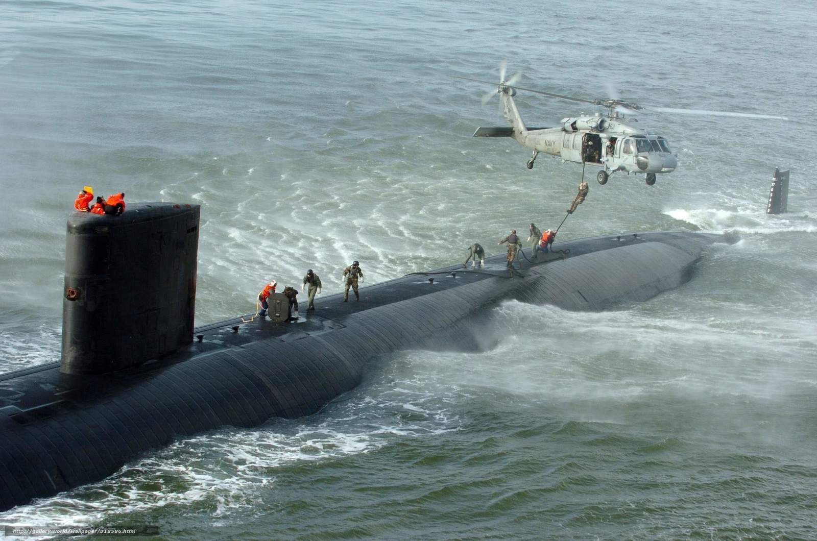 Submarine and helicopter operation
