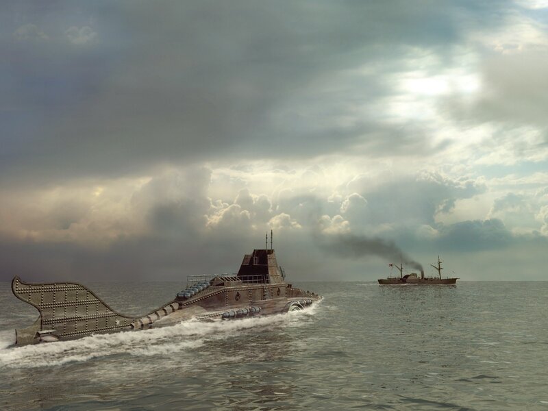 Submarine and Ship — Gray