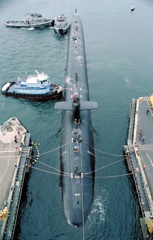 Submarine at Dock — Gray, Industrial
