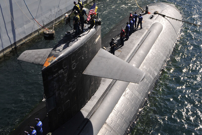 Submarine at Dock — Gray