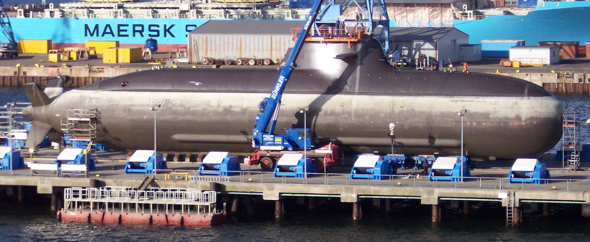 Submarine at dockyard
