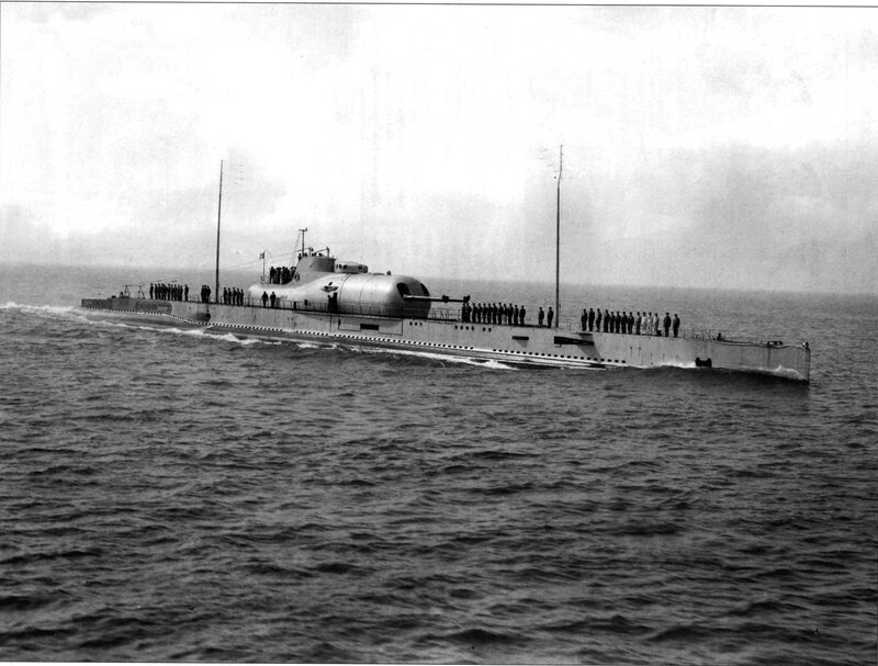 Submarine at Sea — Black, Calm