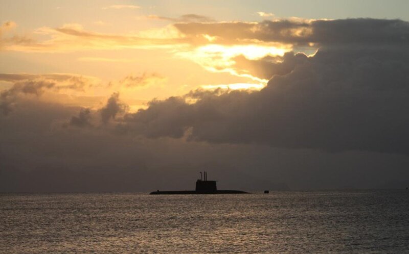 Submarine at Sea — Orange, Dramatic