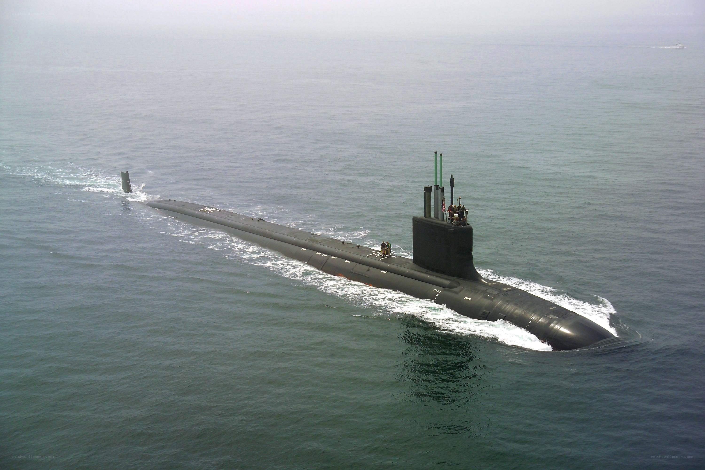 Submarine at sea surface
