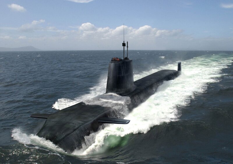 Submarine at sea surface