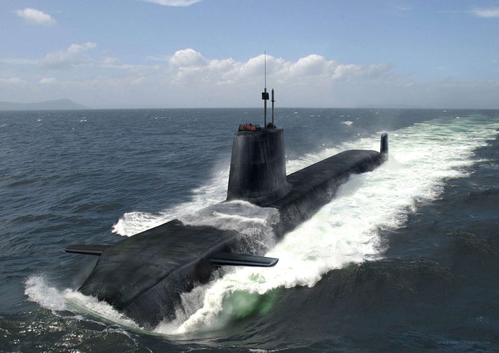 Submarine at sea surface