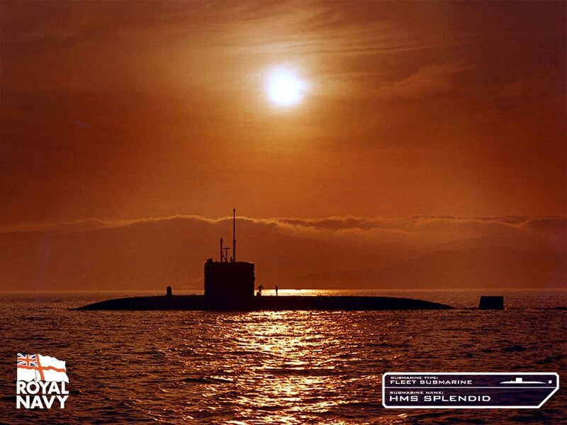 Submarine at Sunset — Orange, Dramatic