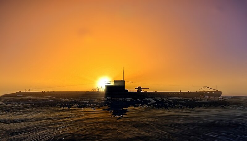 Submarine at Sunset — Orange