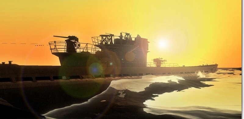 Submarine at Sunset — Yellow