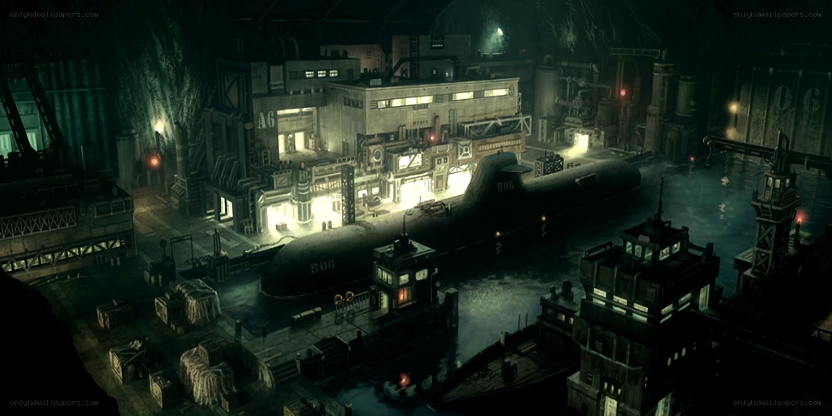 submarine dock in industrial complex