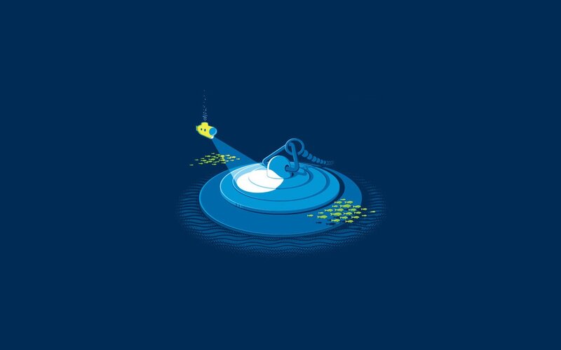 Submarine Exploring Ocean