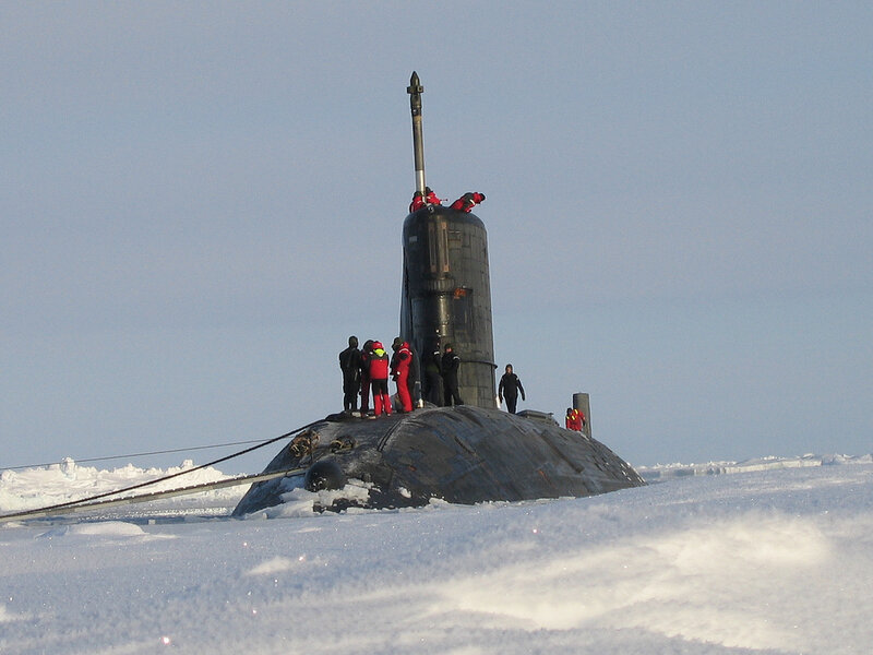 Submarine in Arctic ice