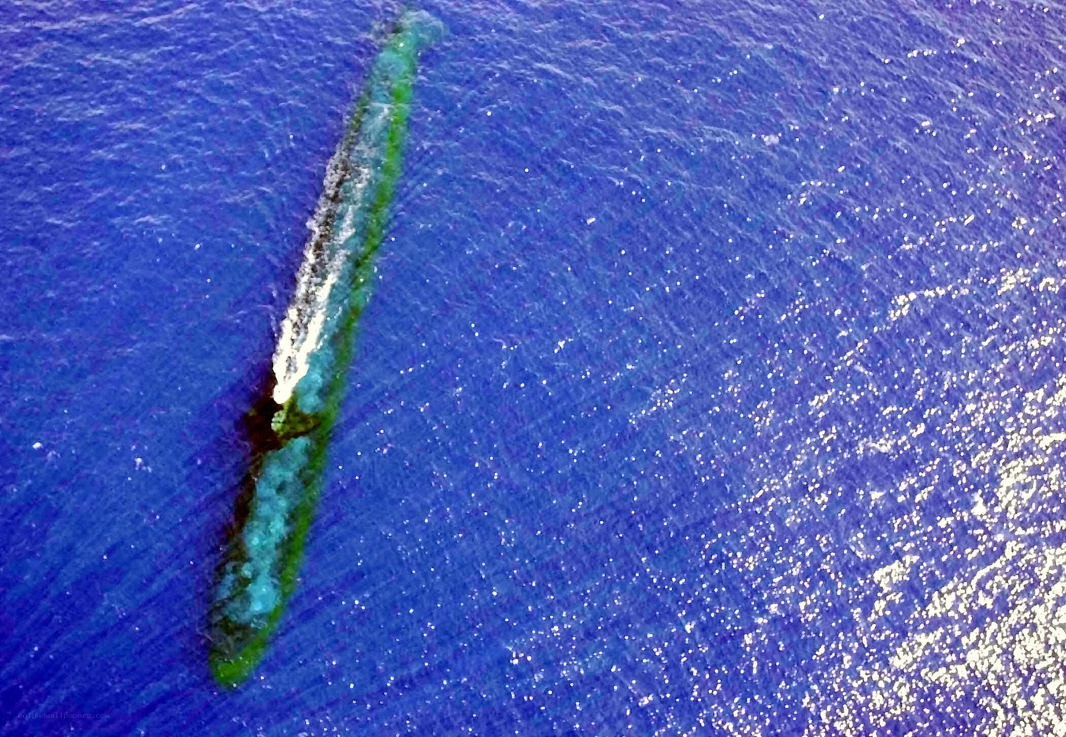 submarine in blue water